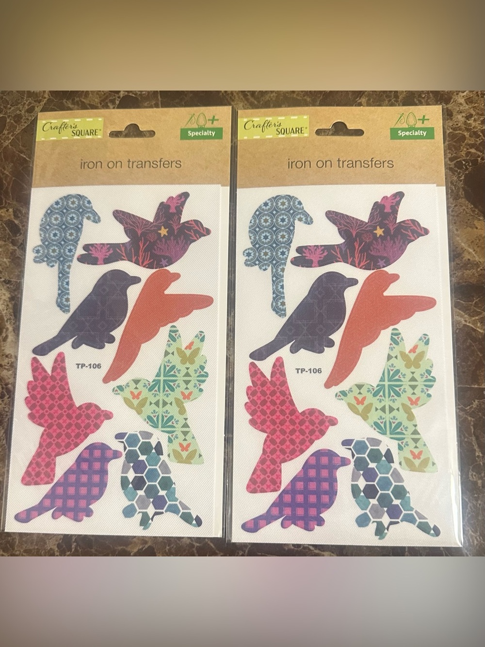 Multicolor Bird Iron-On Transfers - Pack of 8